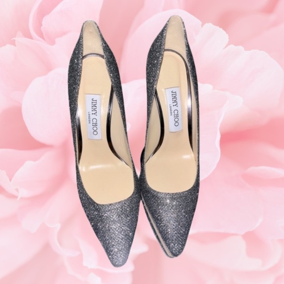 Jimmy Choo Metallic Silver Semi-Pointed Toe Stiletto Heels - Picture 1 of 16